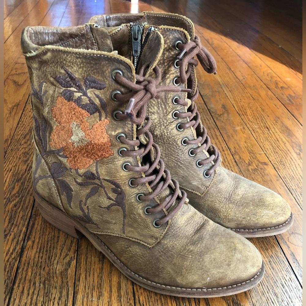 Taos Footwear artisan leather embroidered boots.